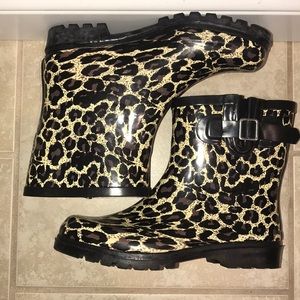 3/$20 Leopard Rain Boots (Runs One Size Up)